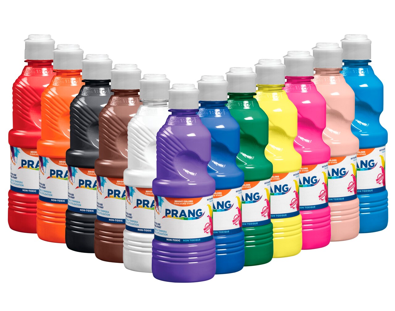 Prang Ready-to-Use Tempera Paint Set, Assorted Colors, Pint Set of 12